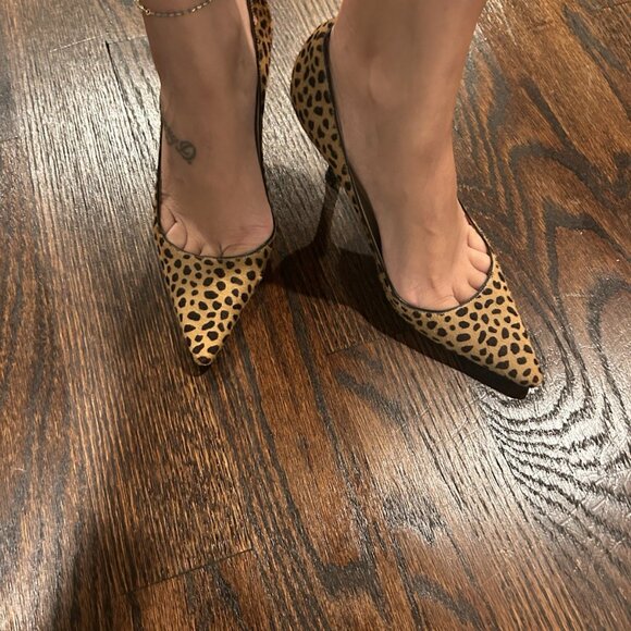 Jimmy Choo Pre-owned Pony Skin Leopard Print Pointy Pumps - Picture 6 of 7